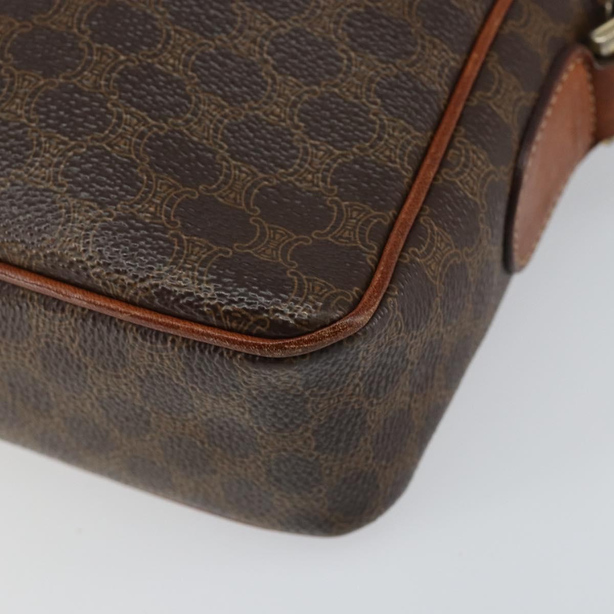 Celine Vintage Macadam Shoulder Bag Canvas and Leather, BROWN, CANVAS, Shoulder bag