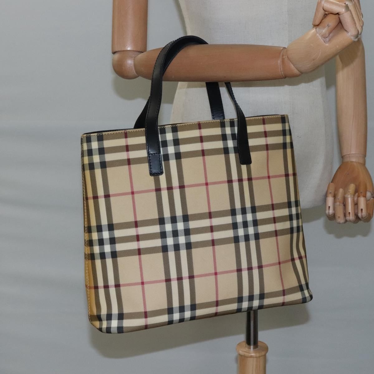 Burberry Nova Check Tote canvas check pattern, BEIGE, CANVAS, Tote bag