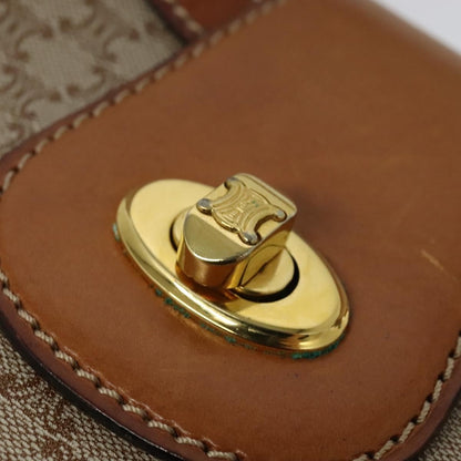 Celine Macadam Handbag Macadam with leather, BEIGE, CANVAS, Handbag