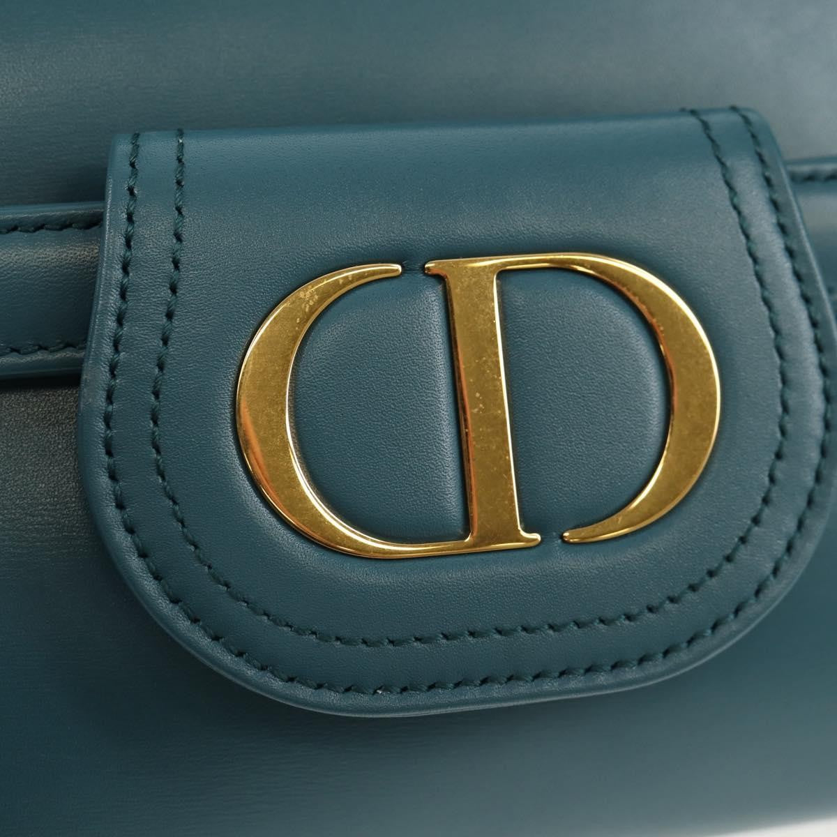 Christian Dior DiorDouble Chain Bag Leather, BLUE, LEATHER, Shoulder bag