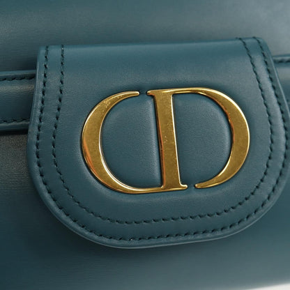 Christian Dior DiorDouble Chain Bag Leather, BLUE, LEATHER, Shoulder bag