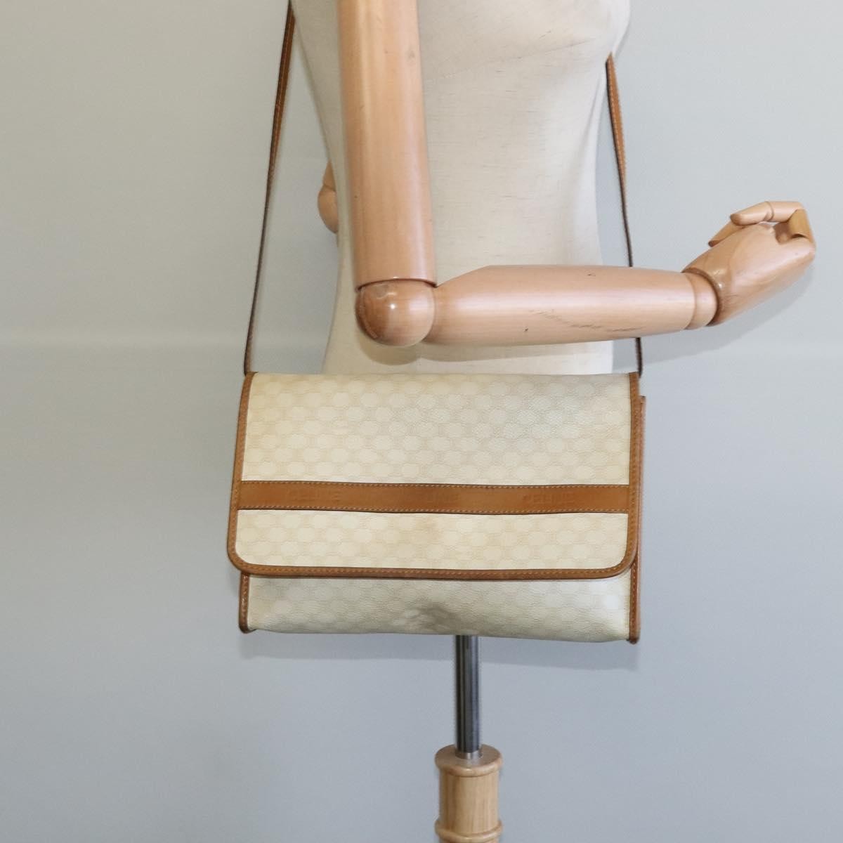 Celine Macadam Shoulder Bag PVC Leather, WHITE, PVC, Shoulder bag