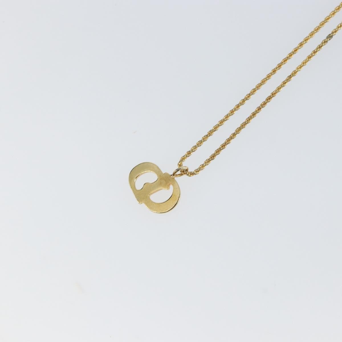 Christian Dior CD Pendant Necklace Metal, GOLD, METAL, Necklace