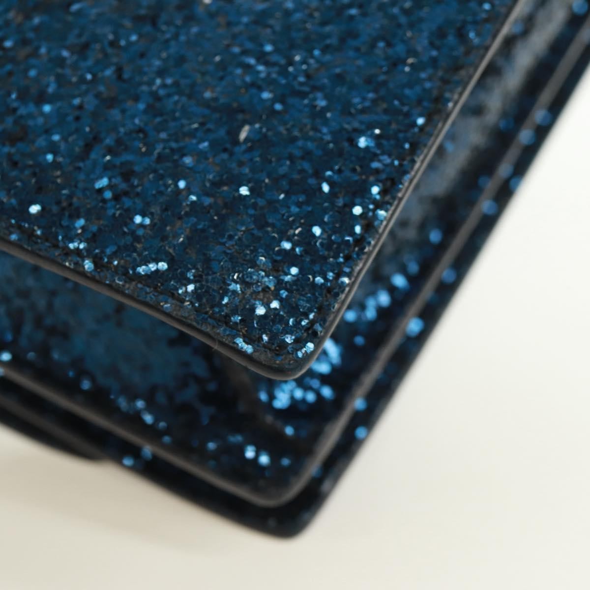 Saint Laurent Sunset Satchel Glitter, BLUE, LEATHER, Shoulder bag