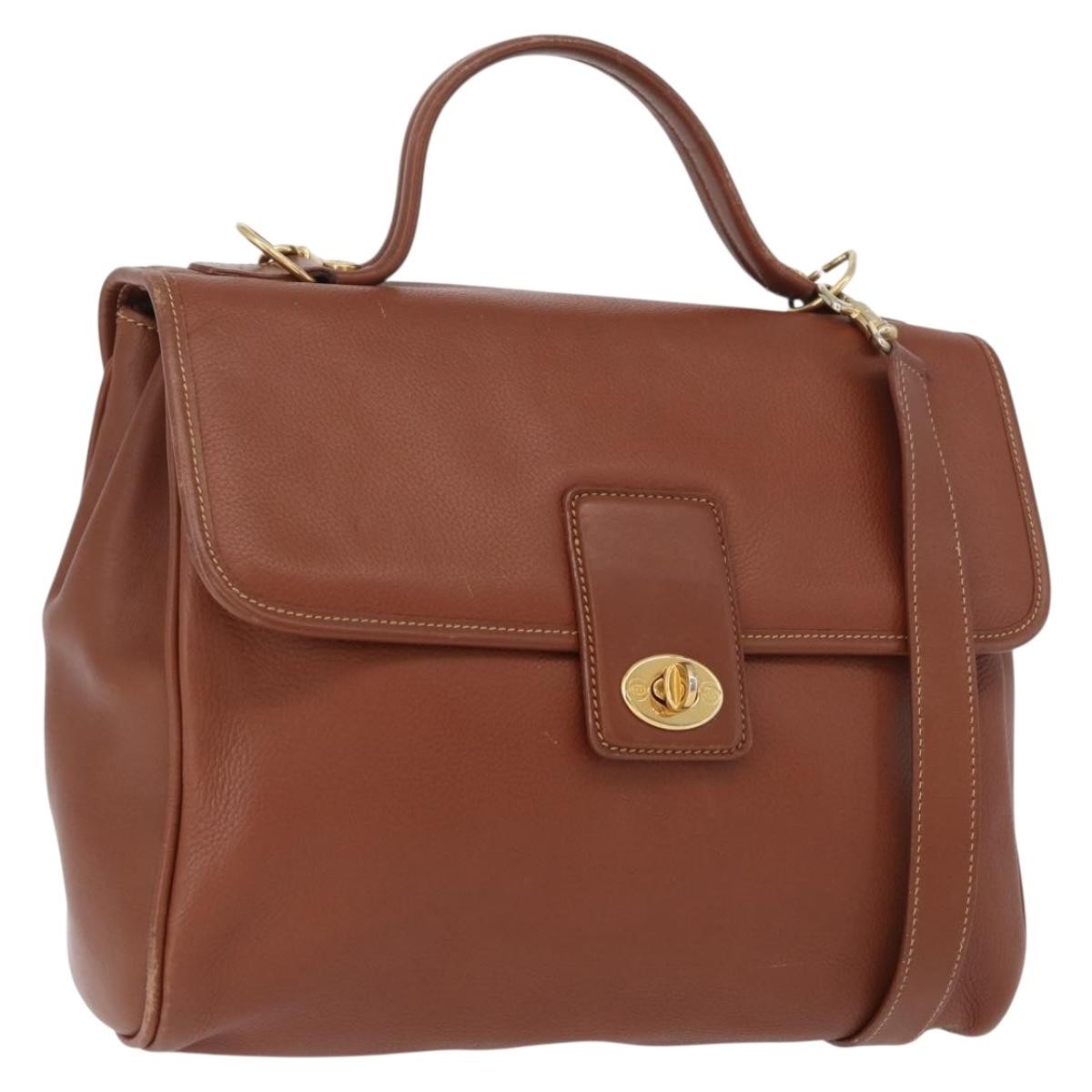 Gucci Vintage Handbag Leather, BROWN, LEATHER, Handbag