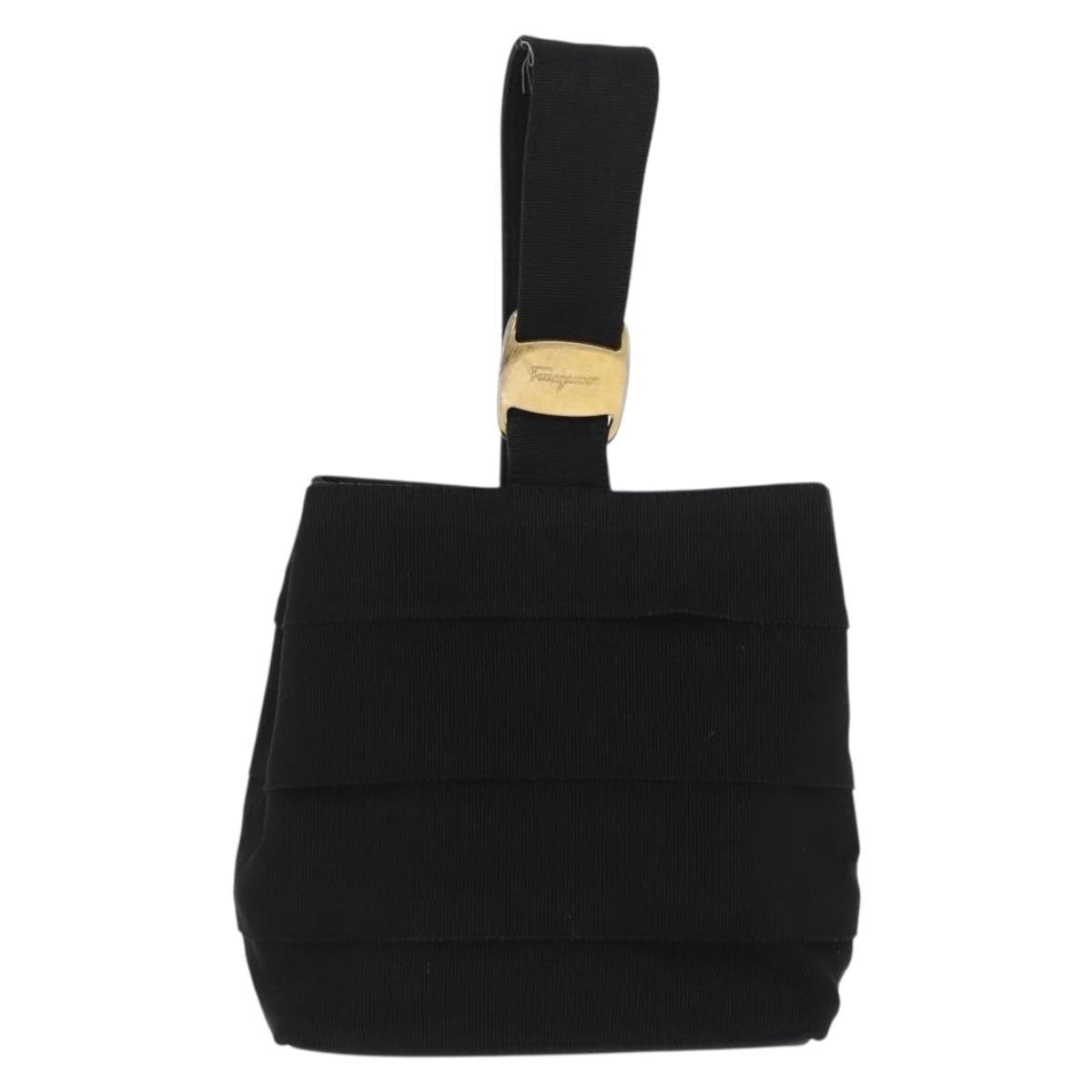 Salvatore Ferragamo Vala Clutch bag Nylon, BLACK, NYLON, Clutche & pouche