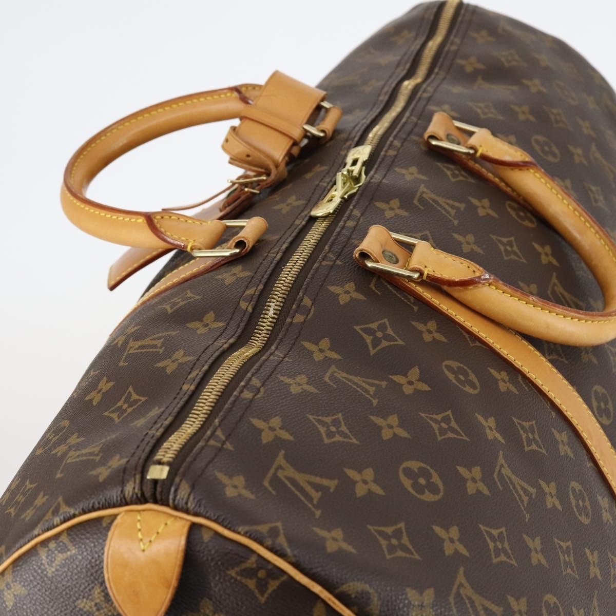Louis Vuitton Keepall Bag Monogram Canvas, BROWN, CANVAS, Travel bag