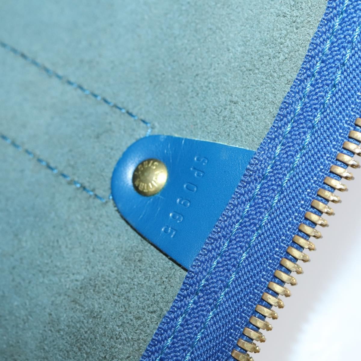 Louis Vuitton Keepall Bag Epi Leather, BLUE, LEATHER, Travel bag