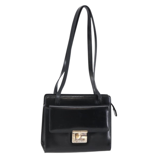 Gucci Vintage Square G Camera Shoulder Bag Leather, BLACK, LEATHER, Shoulder bag