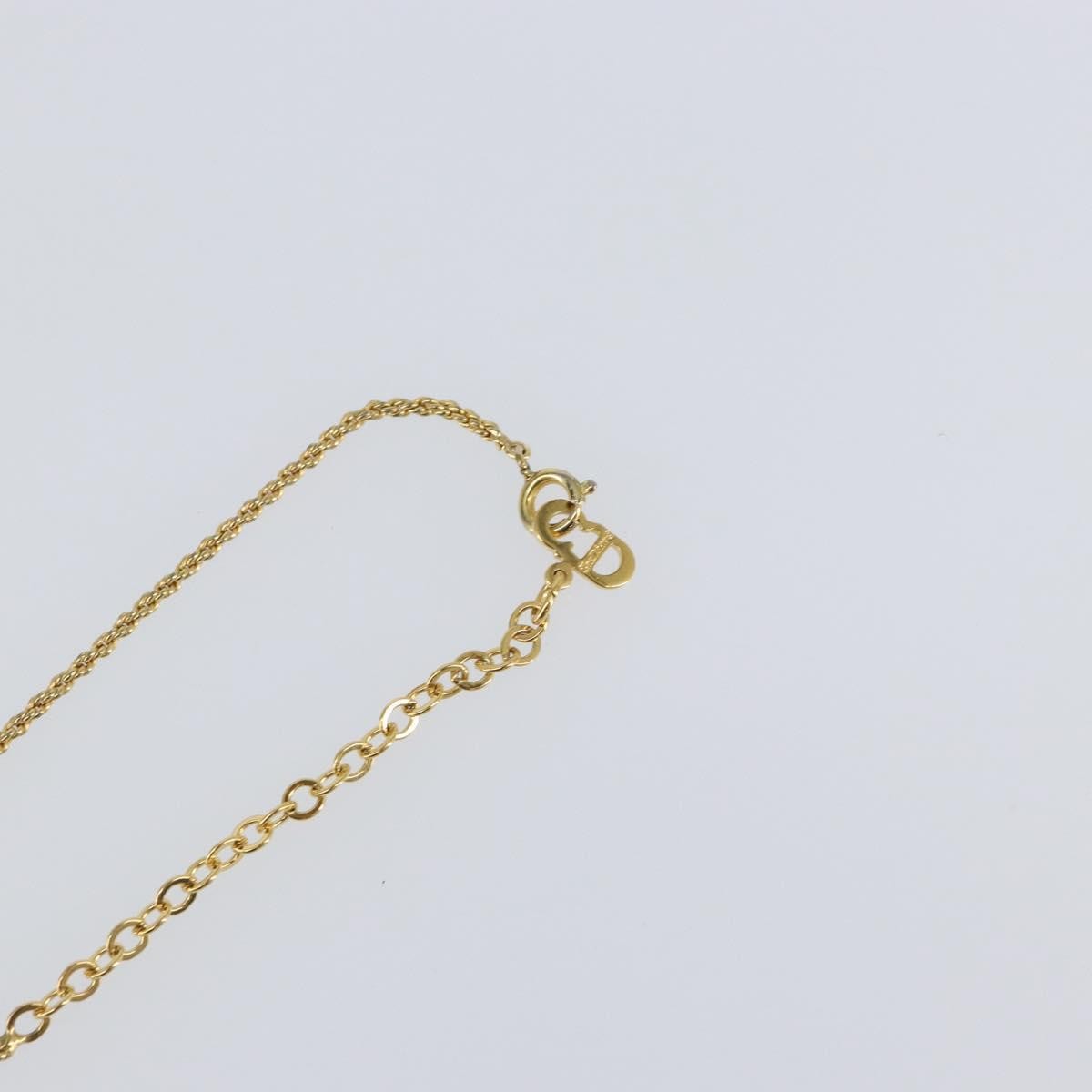 Christian Dior CD Round Pendant Necklace Metal, Gold, Metal, Necklace