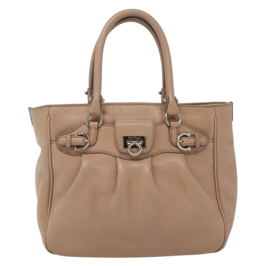 Salvatore Ferragamo Gancini handbag Leather, PINK, LEATHER, Handbag