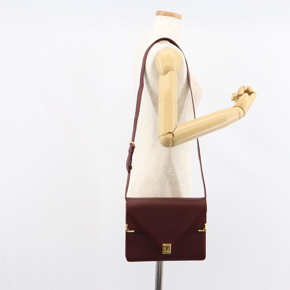 cartier Must de Cartier Shoulder Bag Leather, BURGUNDY, LEATHER, Shoulder bag