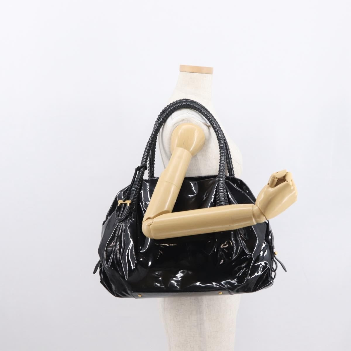 Salvatore Ferragamo Gancini Tote Patent leather, BLACK, PATENT_LEATHER, Tote bag