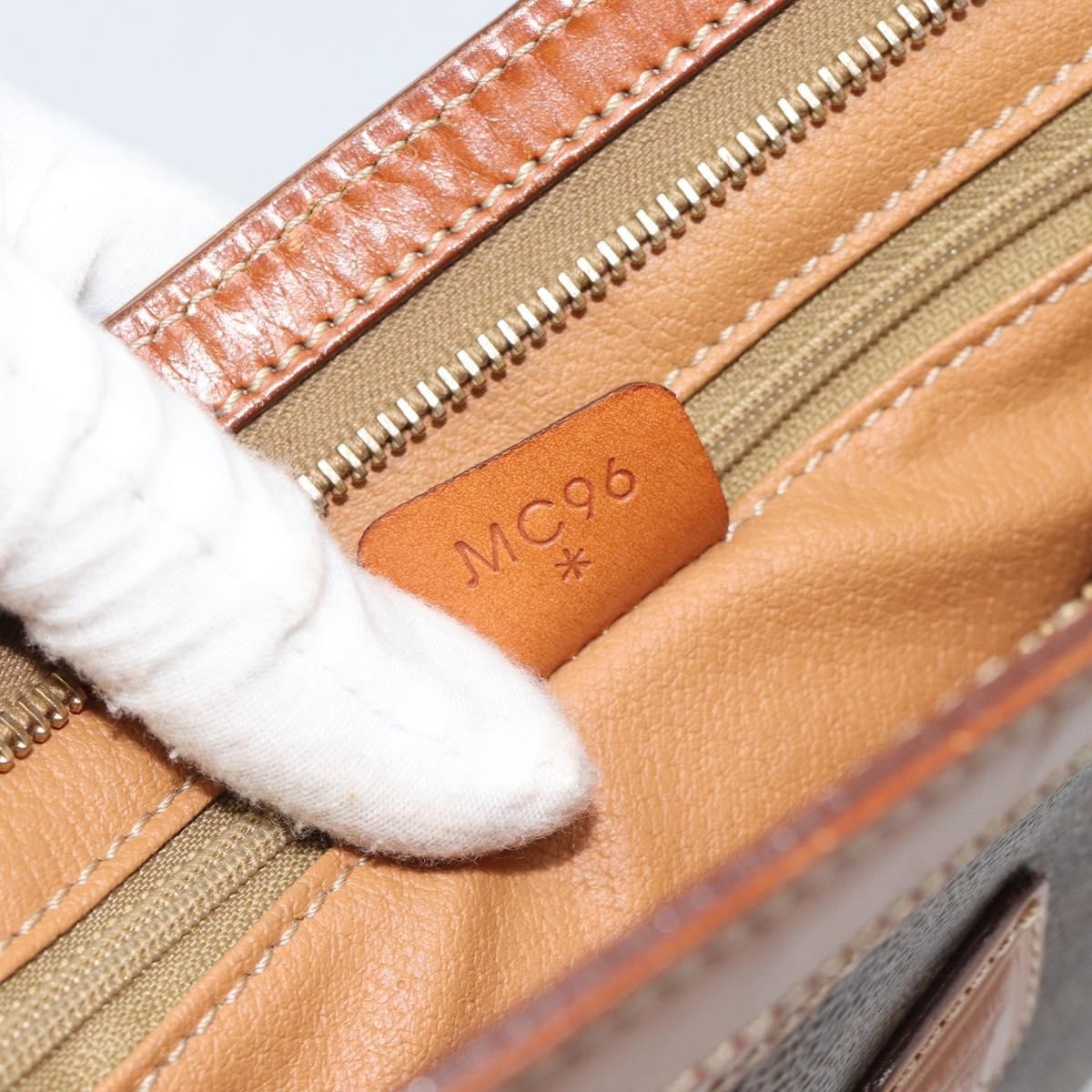Celine Macadam Pochette Canvas, Brown, Canvas, Clutch