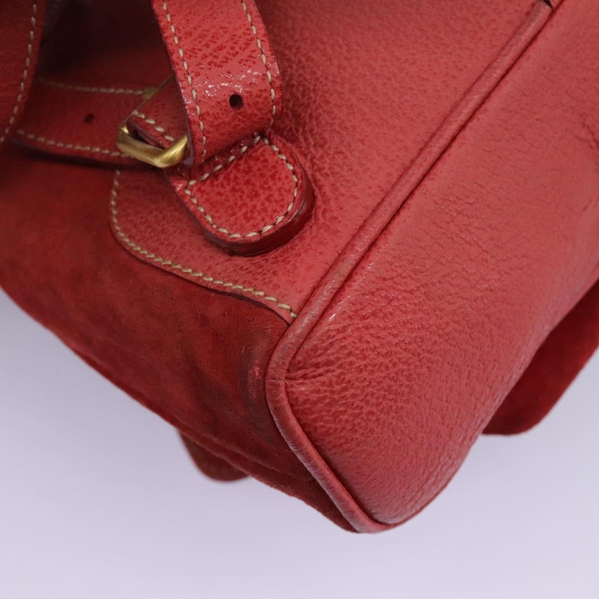 Gucci Gucci bamboo backpack daim, Red, Suede, Backpack