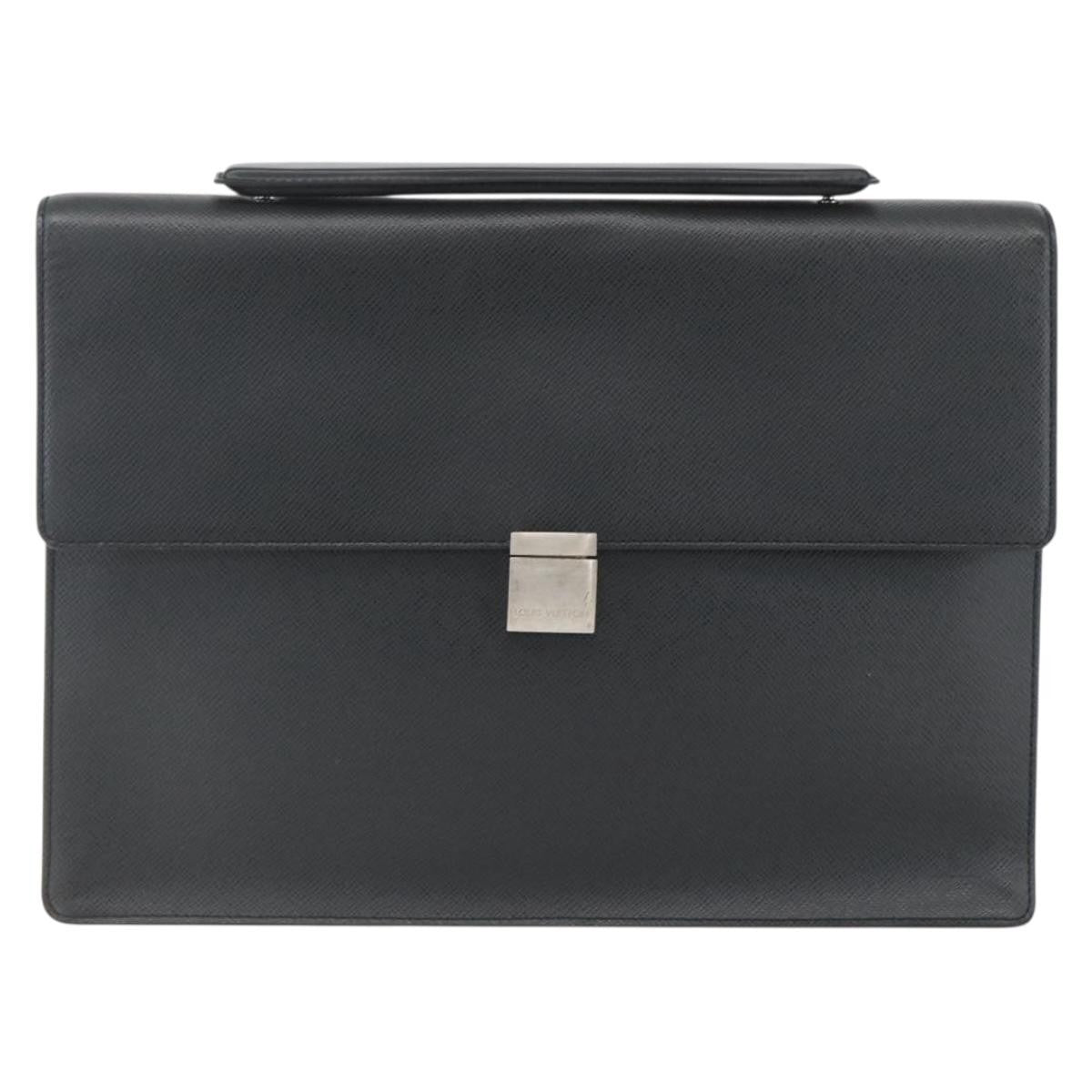 Louis Vuitton Porte-Documents Angara Briefcase Taiga Leather, GRAY, LEATHER, Briefcase