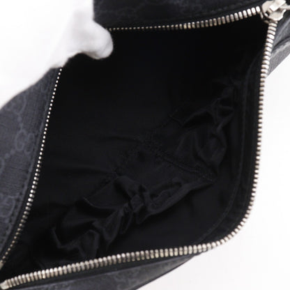 Gucci Interlocking G Patch Zip Around Crossbody Bag GG Supreme Canvas, BLACK, CANVAS, Crossbody bag