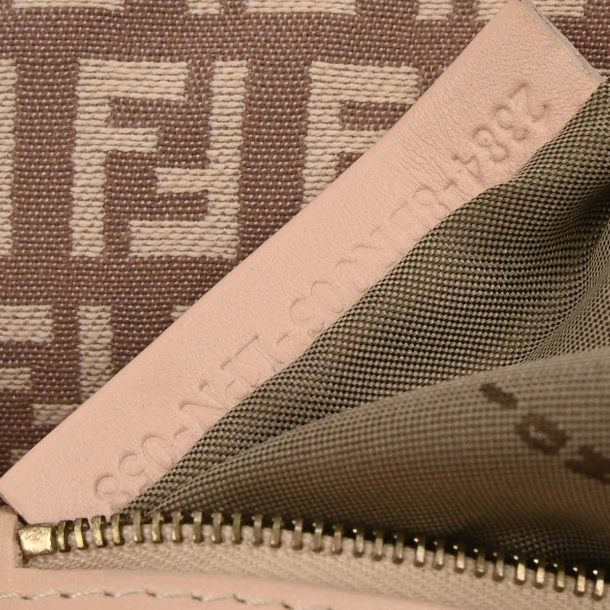 Fendi Flap Shoulder Bag Zucchino Canvas, PINK, CANVAS, Handbag