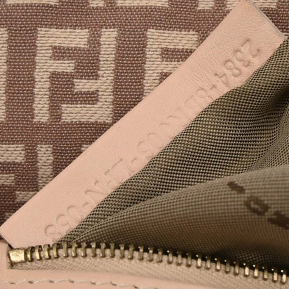 Fendi Flap Shoulder Bag Zucchino Canvas, PINK, CANVAS, Handbag