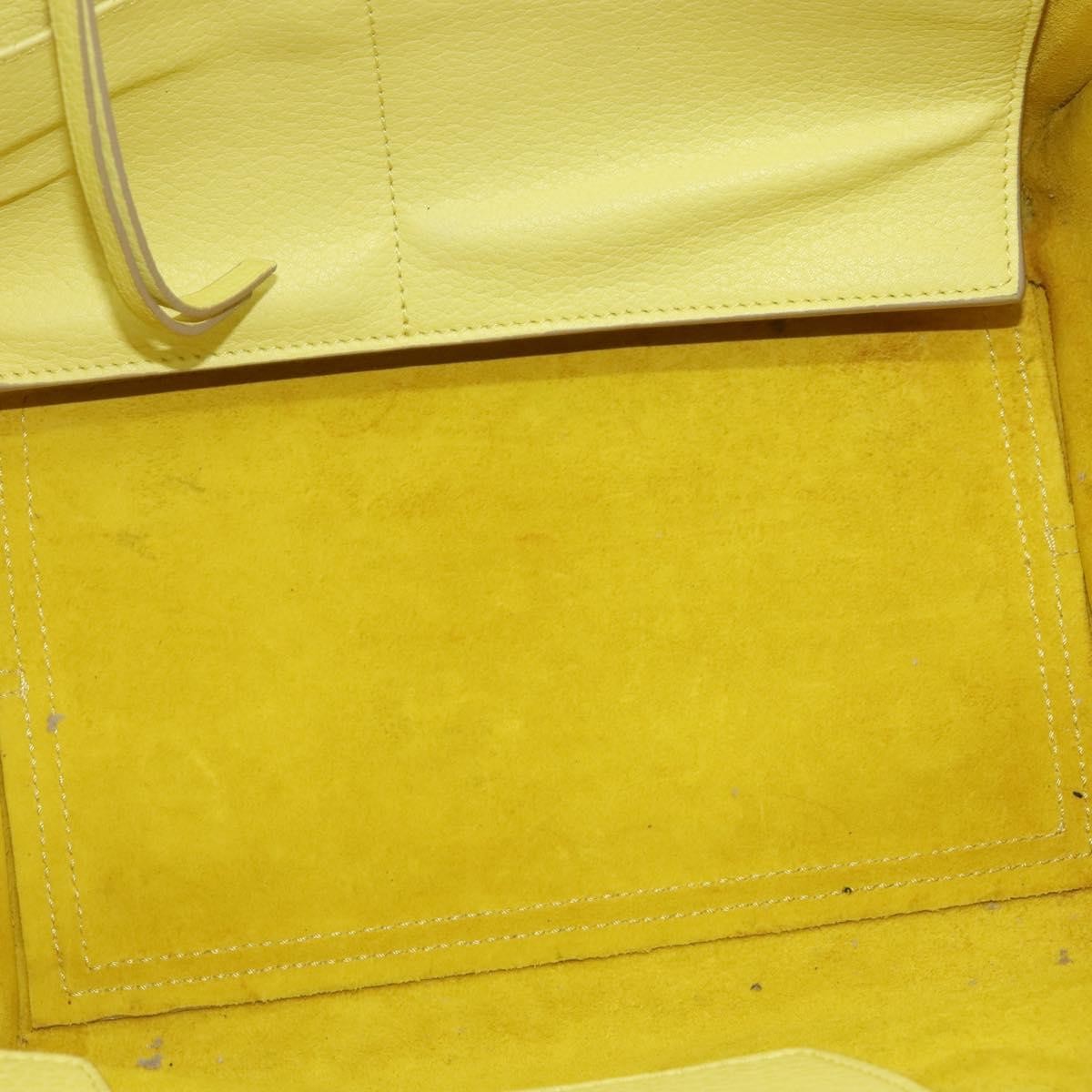 Celine Tie Knot Tote Smooth Leather, YELLOW, LEATHER, Tote bag