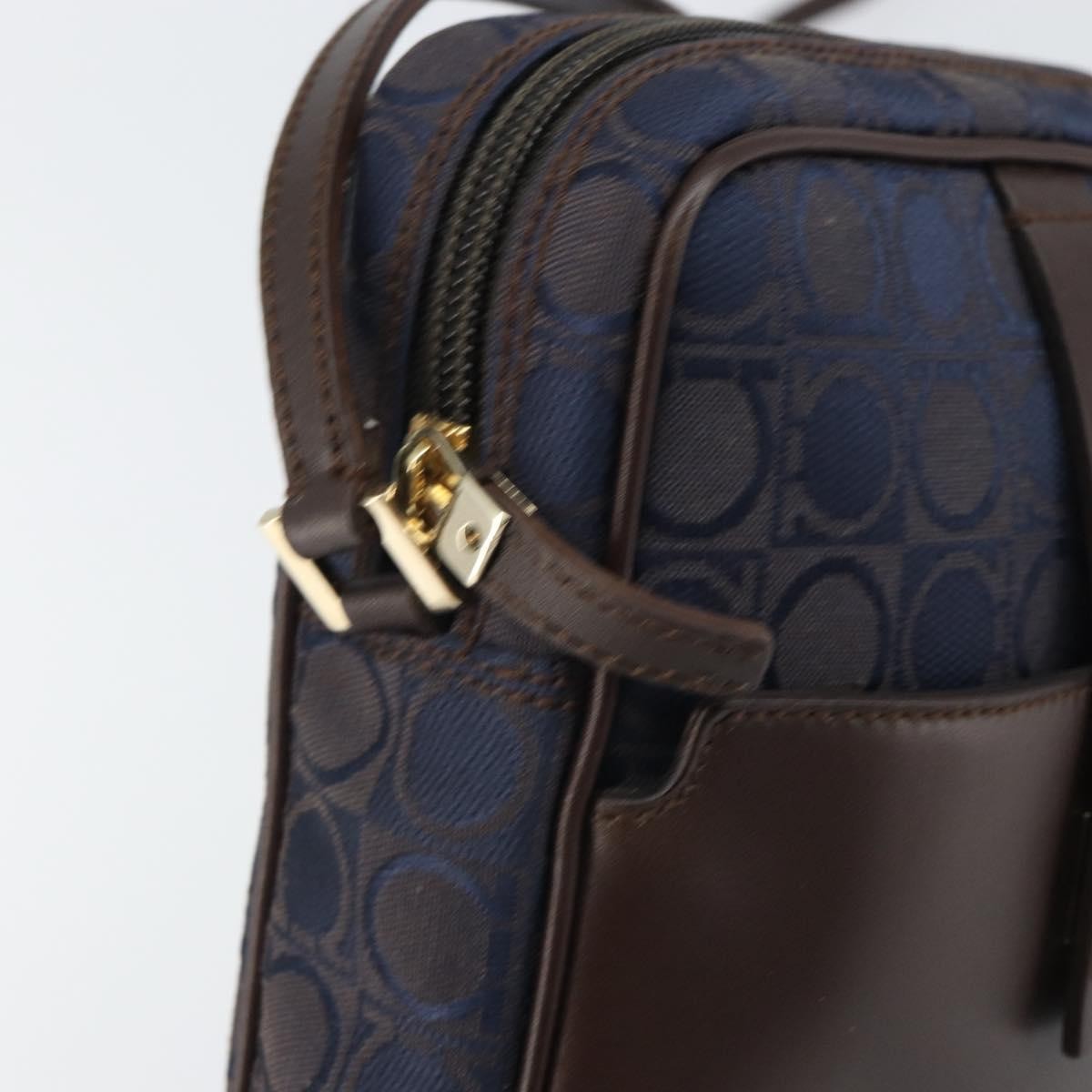 Salvatore Ferragamo Gancini Shoulder Bag Nylon, Navy, Nylon, Shoulder Bag