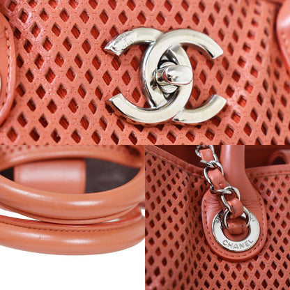 Chanel French Riviera Tote Quilted Caviar, RED, LEATHER, Handbag