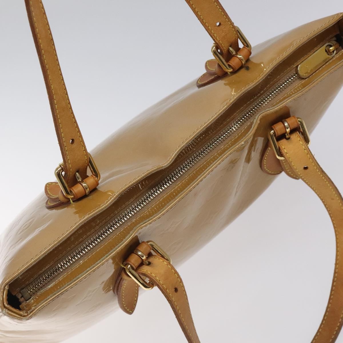 Louis Vuitton Brentwood Handbag Monogram Vernis, BEIGE, PATENT_LEATHER, Shoulder bag