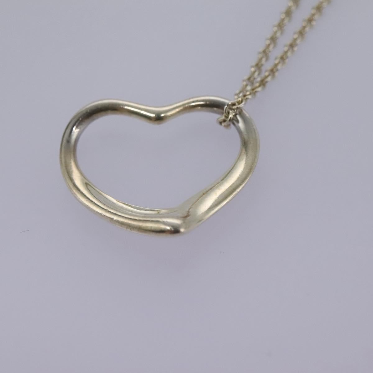Tiffany & Co. Elsa Peretti Open Heart Pendant Necklace Sterling Silver, SILVER, SILVER, Necklace