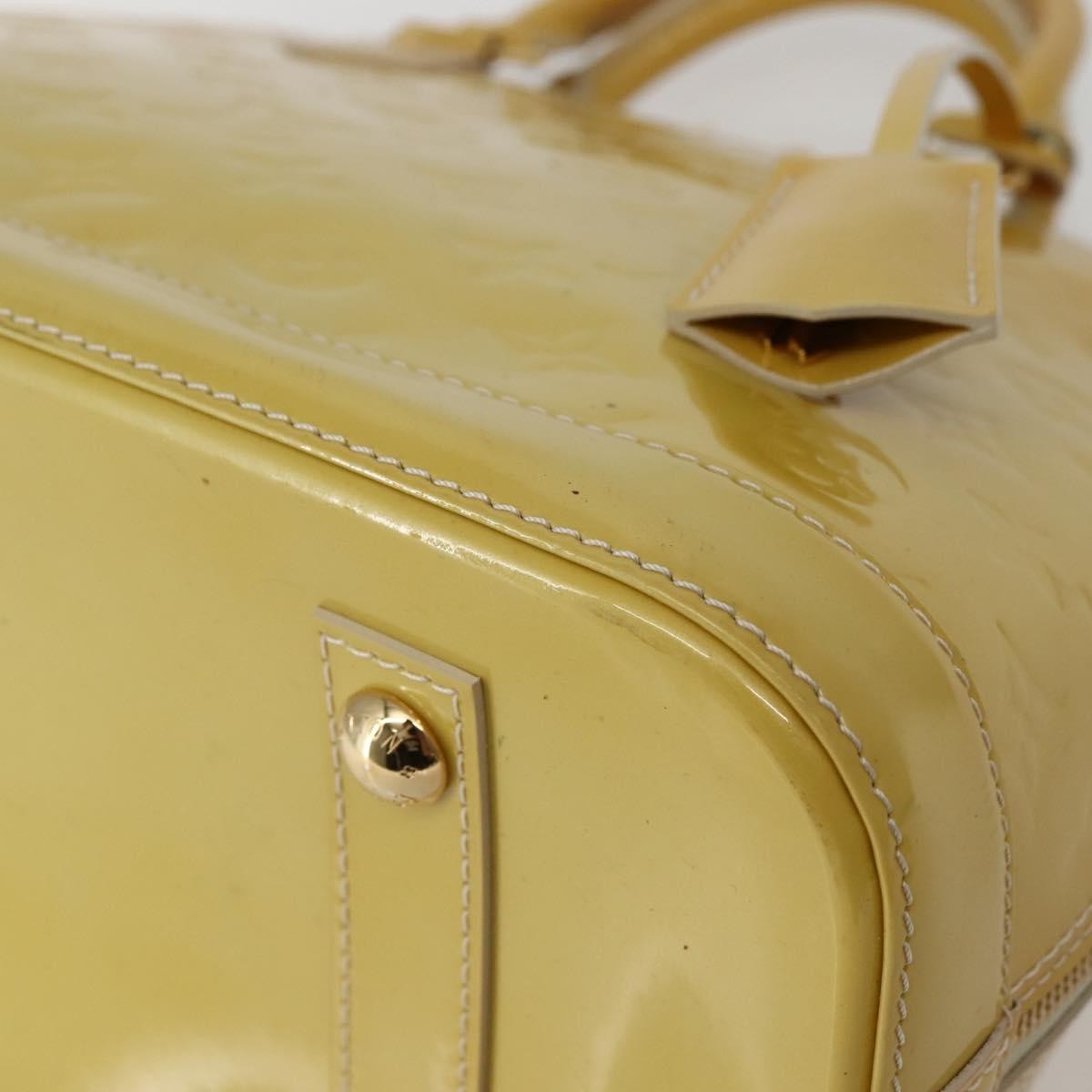 Louis Vuitton Alma Handbag Monogram Vernis, YELLOW, PATENT_LEATHER, Handbag