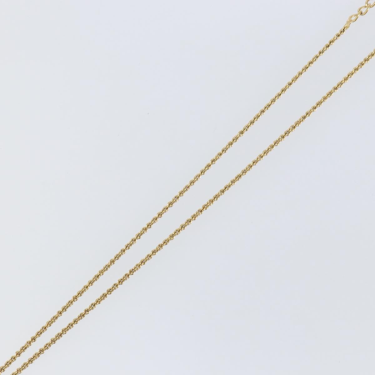 Christian Dior Vintage Logo Round Pendant Necklace Metal, GOLD, METAL, Necklace