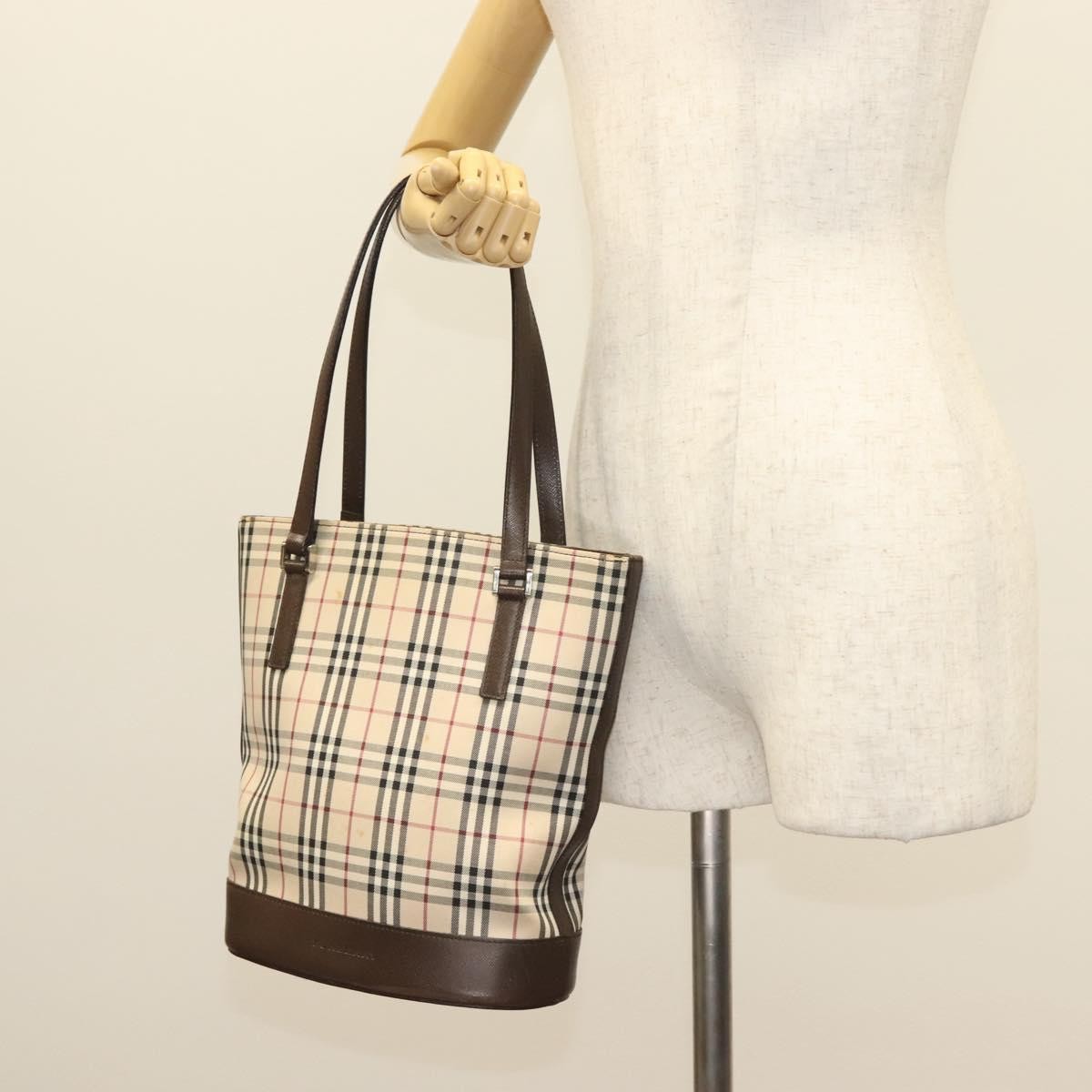 Burberry Nova Check Tote canvas check pattern, BEIGE, CANVAS, Tote bag