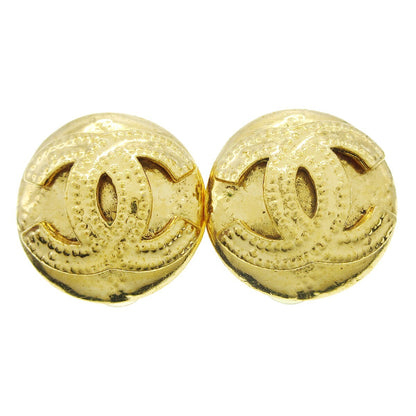 Chanel CC Button Clip-On Earrings Metal, GOLD, GOLD_PLATED, Earrings