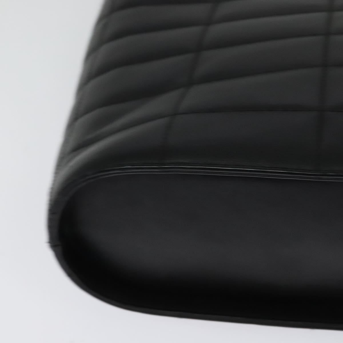 Chanel Vintage Chocolate Bar Metal Ring Tote Quilted Leather, BLACK, LEATHER, Tote bag