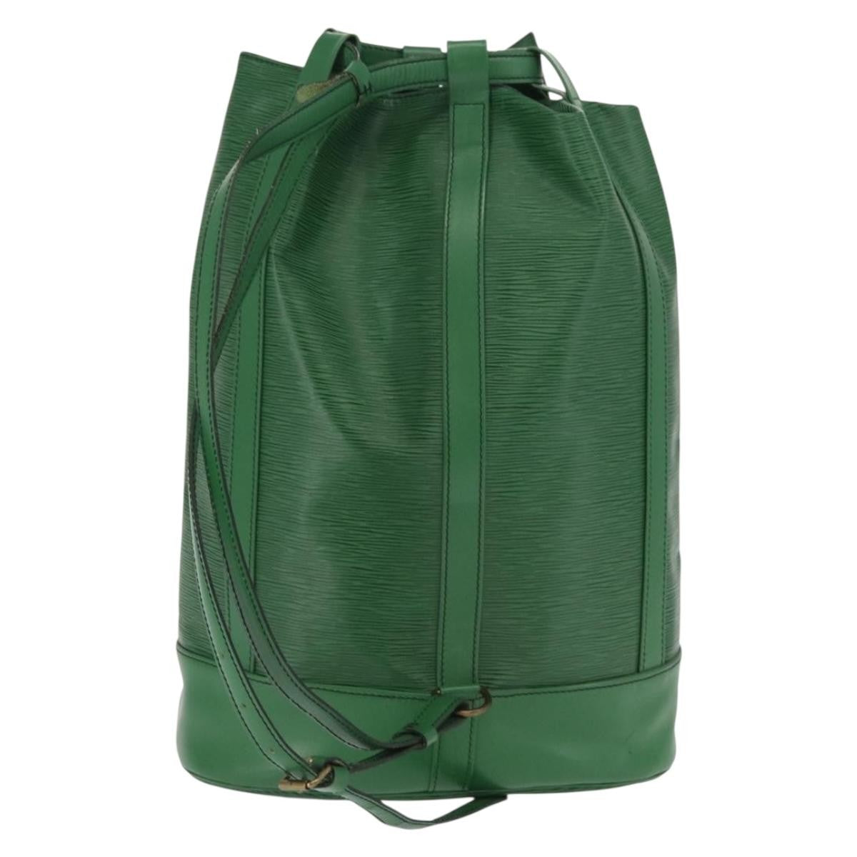 Louis Vuitton Randonnee Backpack Epi Leather, GREEN, LEATHER, Shoulder bag