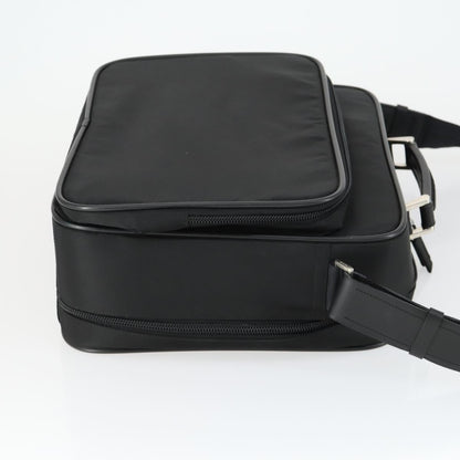 Prada Convertible Front Pocket Briefcase Tessuto with Saffiano Leather, Black, Nylon, Briefcase