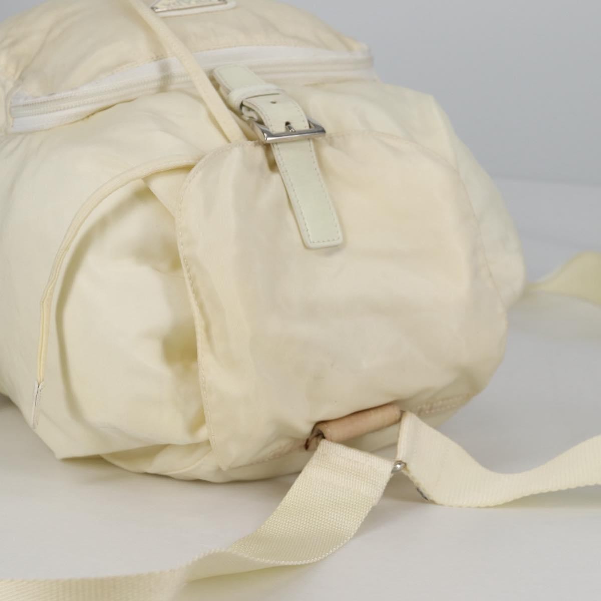 Prada Front Pocket Buckle Backpack Nylon, ECRU, NYLON, Backpack