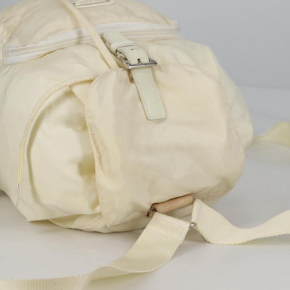 Prada Front Pocket Buckle Backpack Nylon, ECRU, NYLON, Backpack