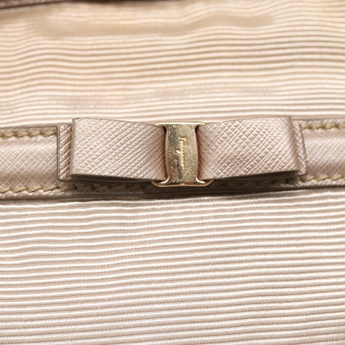 Salvatore Ferragamo Vala Handbag Nylon, Beige, Nylon, Handbag