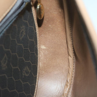 Christian Dior Vintage Honeycomb Flap Crossbody Bag Canvas and Leather, BLACK, CANVAS, Crossbody bag