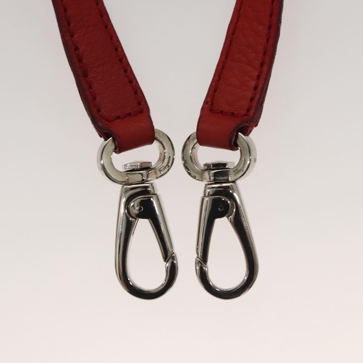 Salvatore Ferragamo Gancini handbag Leather, RED, LEATHER, Handbag