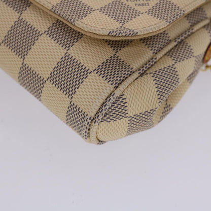 Louis Vuitton Favorite Handbag Damier, White, Canvas, Clutch