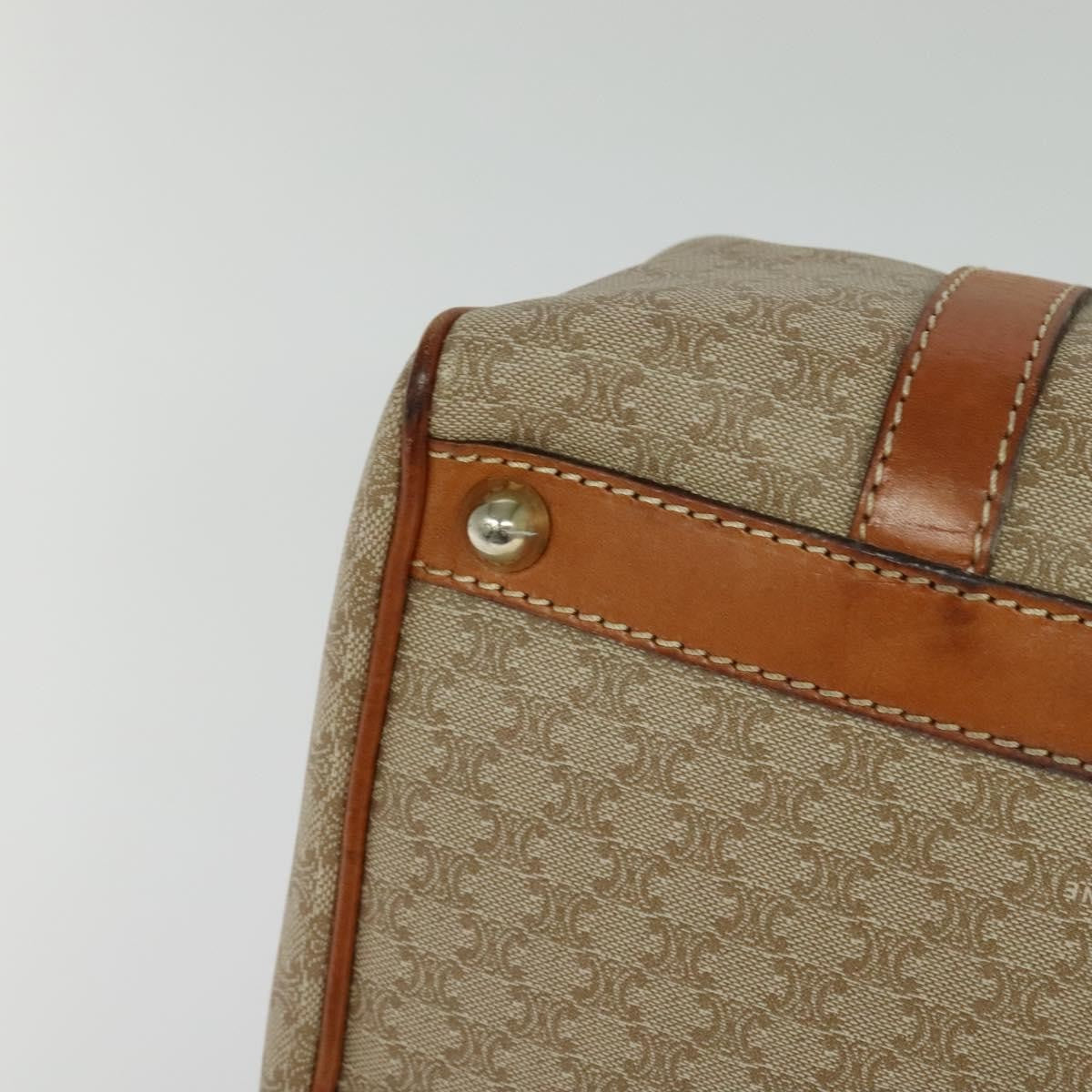 Celine Macadam Handbag Macadam with leather, BEIGE, CANVAS, Handbag