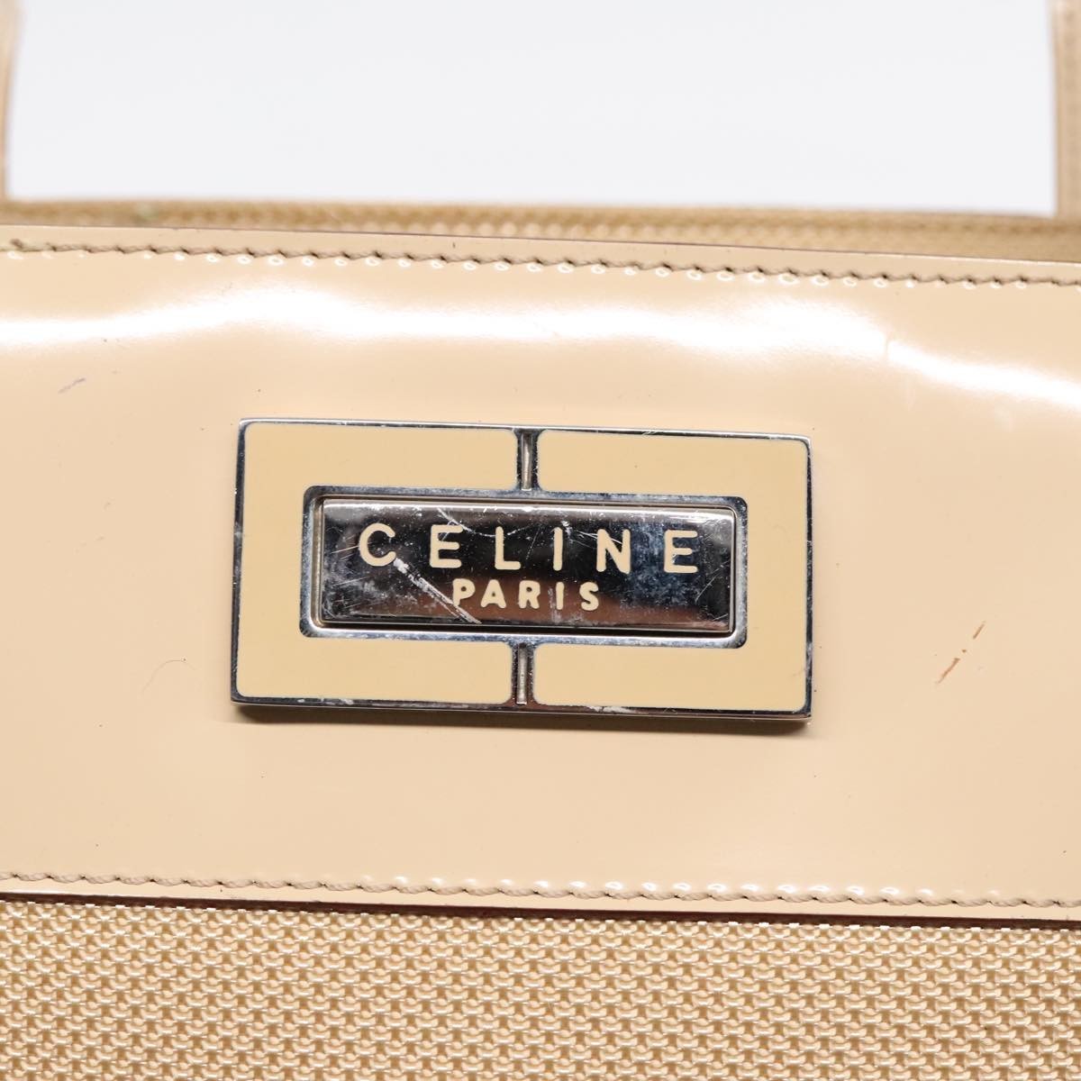 Celine Vintage Shoulder Bag Canvas, BEIGE, CANVAS, Shoulder bag