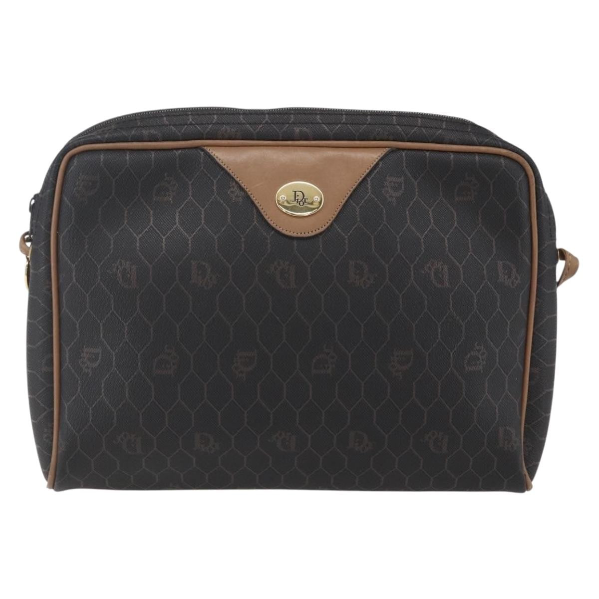 Christian Dior Vintage Honeycomb Shoulder Bag Canvas, BLACK, CANVAS, Shoulder bag