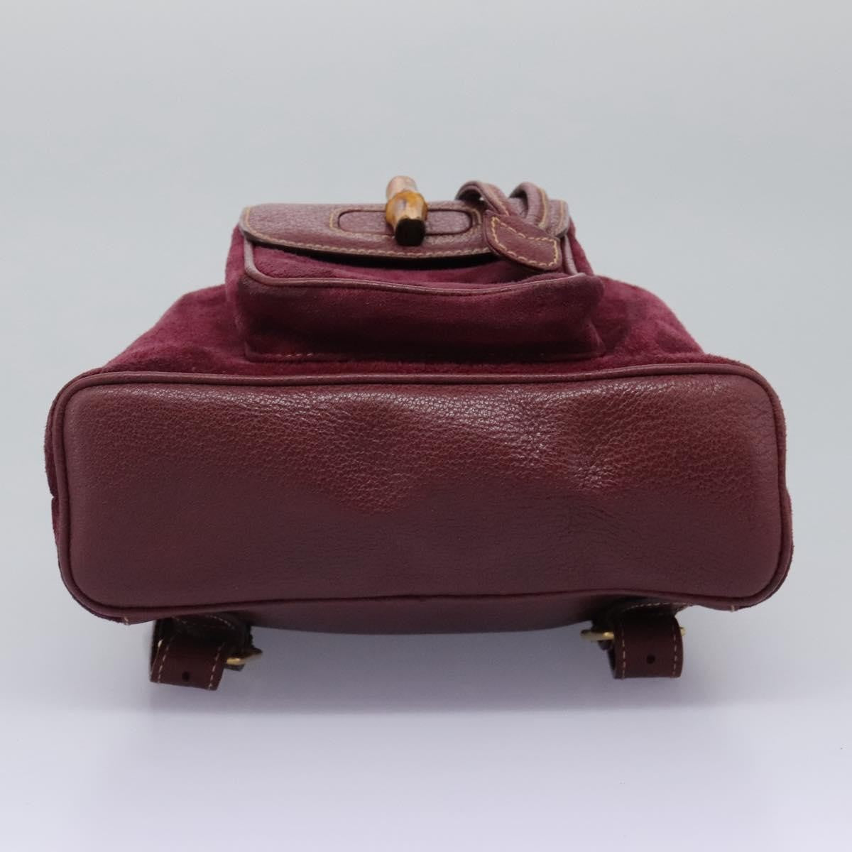 Gucci Vintage Bamboo Backpack Suede, PURPLE, SUEDE, Backpack