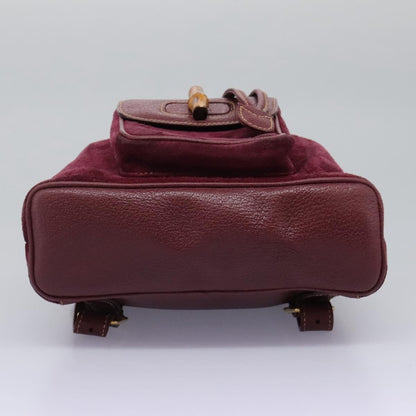 Gucci Vintage Bamboo Backpack Suede, PURPLE, SUEDE, Backpack