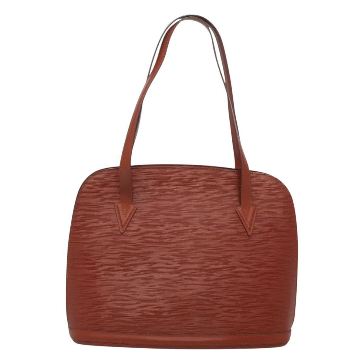 Louis Vuitton Lussac Handbag Epi Leather, BROWN, LEATHER, Shoulder bag
