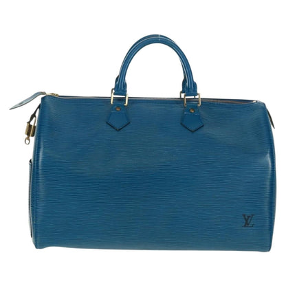 Louis Vuitton Speedy Handbag Epi Leather, BLUE, LEATHER, Handbag