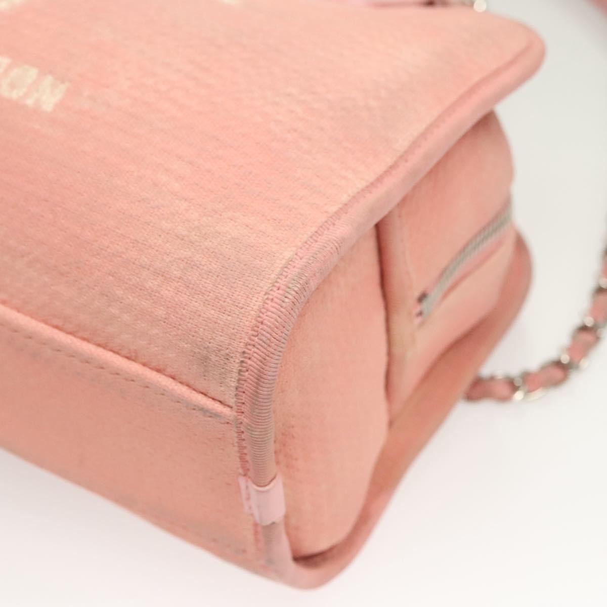 Chanel Deauville Tote Canvas, PINK, CANVAS, Handbag