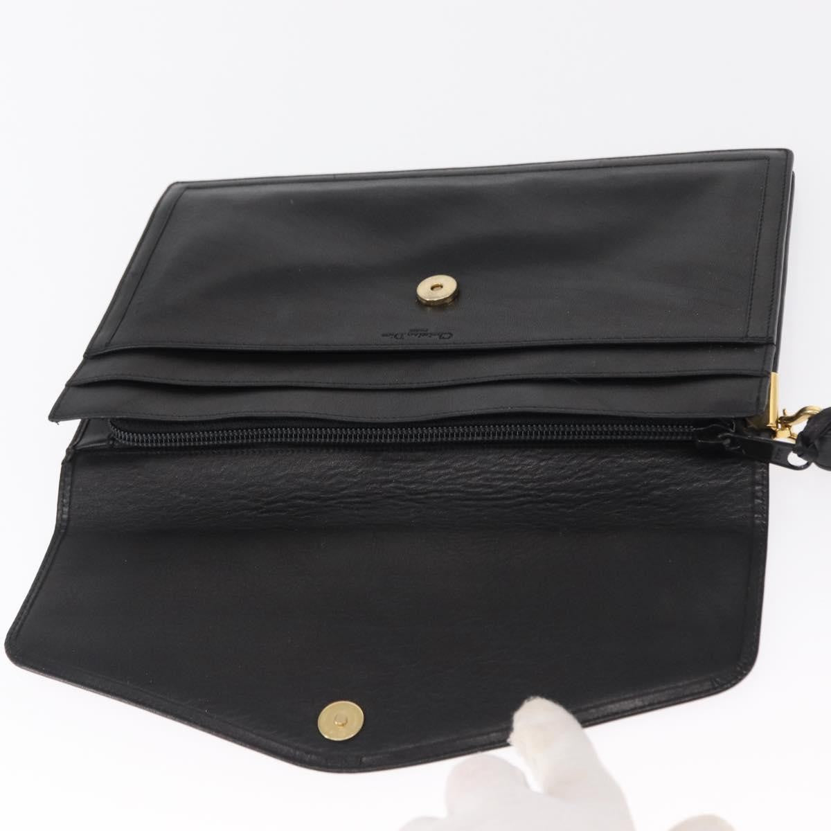 Christian Dior Clutch bag Leather, BLACK, LEATHER, Clutche & pouche